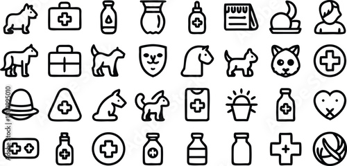 Kitchen utensils and tools icon set in simple black vector design