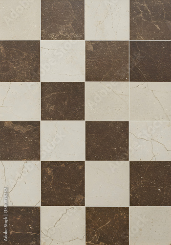 Checkerboard Pattern Brown Beige Marble Texture Background