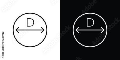 Diameter icon. Symbol for your web site design, logo, app, UI. Vector illustration. EPS10