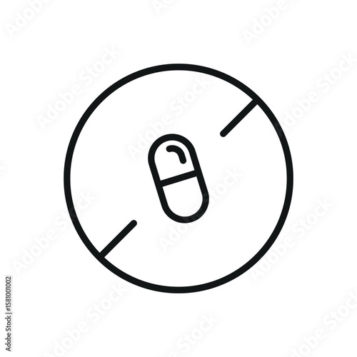 Antibiotics Free Linear Vector Icon