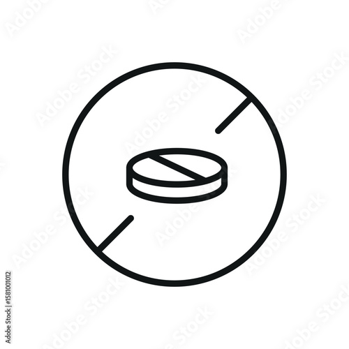 Antibiotics Free Linear Vector Icon