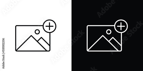 Add photos icon. Symbol for your web site design, logo, app, UI. Vector illustration. EPS10