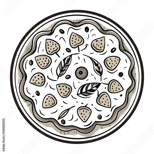 A luxurious gourmet pizza with truffle slices and creamy ricotta cheese, an exquisite taste.