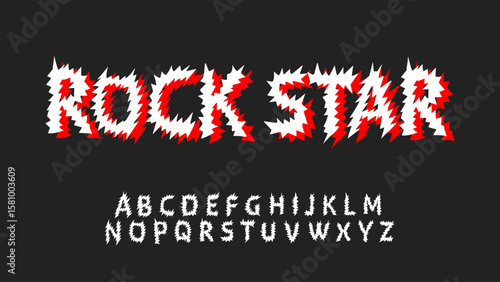 rock star font type style vector design with bold and jagged. perfect for typography music posters, album covers, or edgy branding.