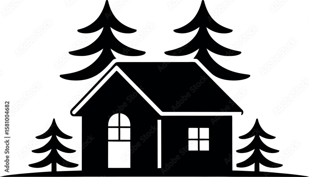 Co-living Spaces silhouette on white background Co-living Spaces silhouette on white background