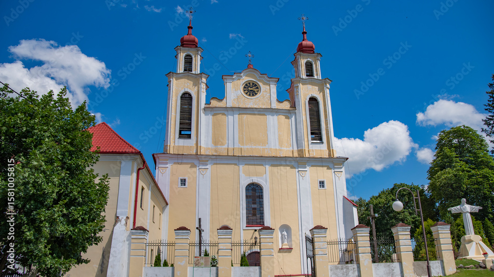 Fototapeta premium Church of Saints Peter and Paul, Ivye, Grodno region, Belarus