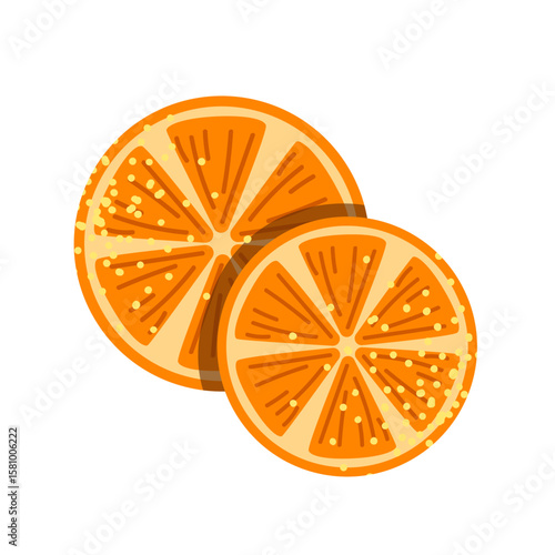 Set of mulled wine mugs with orange slices, anise and cinnamon sticks. Autumn hot drink. Vector illustration on white background