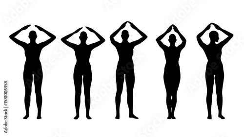 Swimming Poses Silhouette PNG Pack – Transparent Background Clipart
