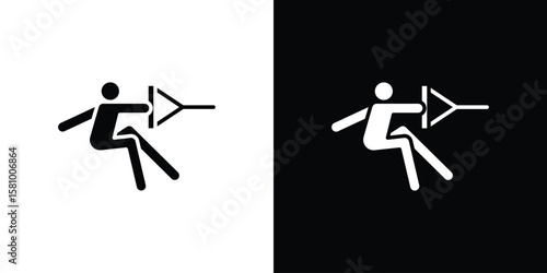 Wakeboarding icon symbol. Simple, flat design for web and mobile app