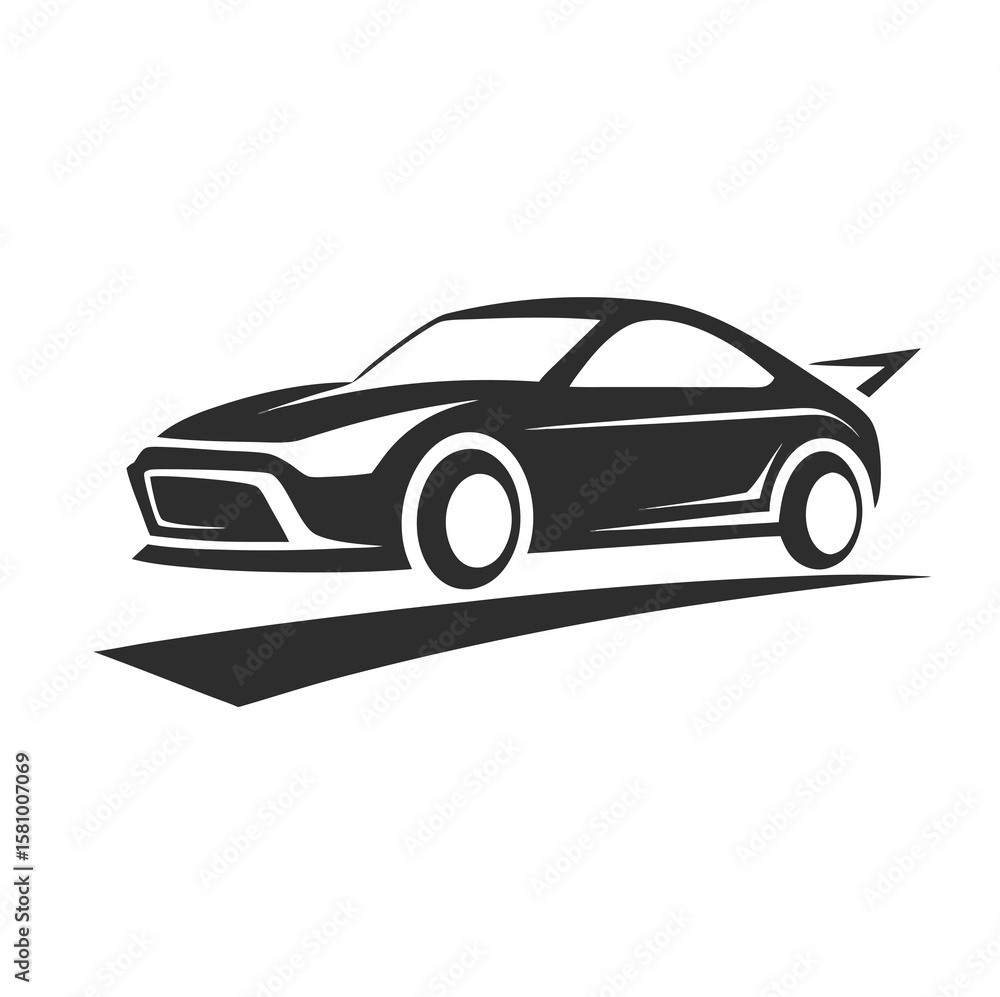 Fototapeta premium Car logo design, vehicle silhouette vector icon on white background