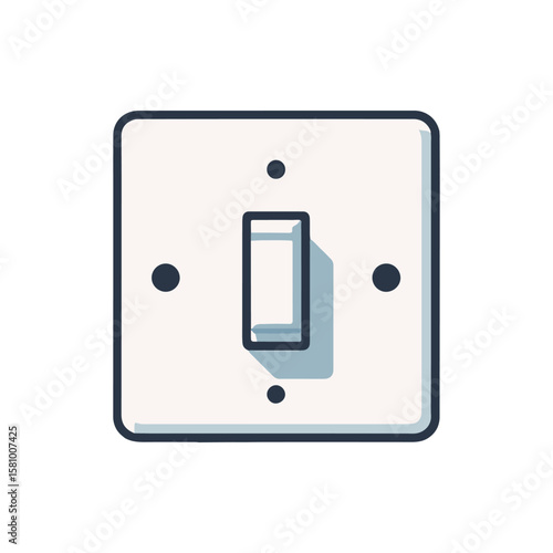 A minimalist light switch design on a clean background, showcasing simple functionality