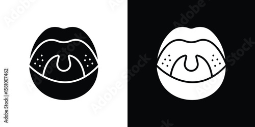 Tonsillitis icon symbol. Simple, flat design for web and mobile app