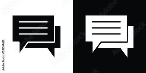 Text chat icon symbol. Simple, flat design for web and mobile app