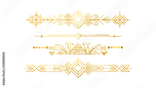 Download golden art deco dividers vector design elements for graphic design and wedding invitations use 100