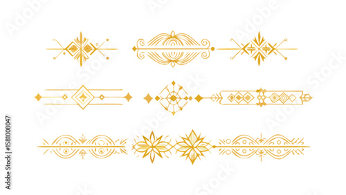Download golden decorative dividers vector design elements for graphic design and decoration use now free