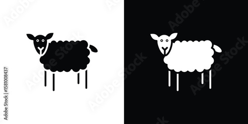 Sheep icon symbol. Simple, flat design for web and mobile app