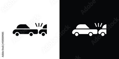 Rear end collision icon symbol. Simple, flat design for web and mobile app