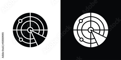 Radar detection icon symbol. Simple, flat design for web and mobile app