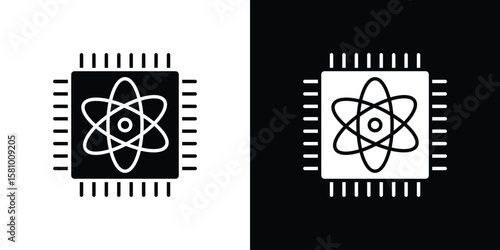 Quantum computing icon symbol. Simple, flat design for web and mobile app
