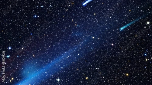 Wallpaper Mural Cosmic comets streak across star-filled space, background nebula Torontodigital.ca