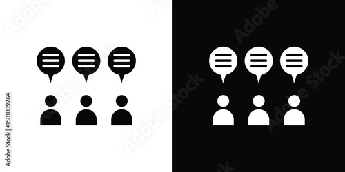 Public opinion icon symbol. Simple, flat design for web and mobile app