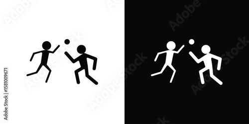 People playing Ball icon symbol. Simple, flat design for web and mobile app