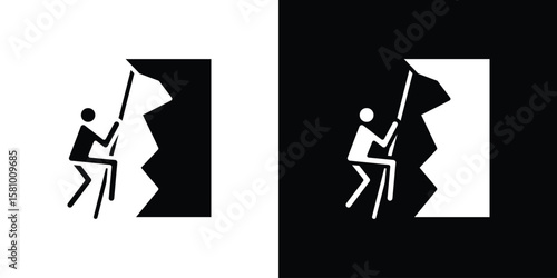 People Climbing icon symbol. Simple, flat design for web and mobile app