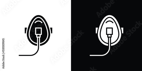 Oxygen mask icon symbol. Simple, flat design for web and mobile app