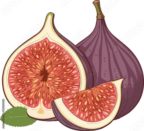 fresh figs isolated on white background