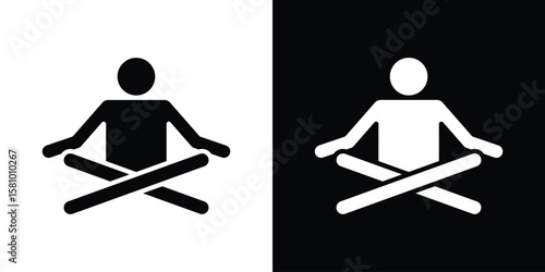 Meditating icon symbol. Simple, flat design for web and mobile app