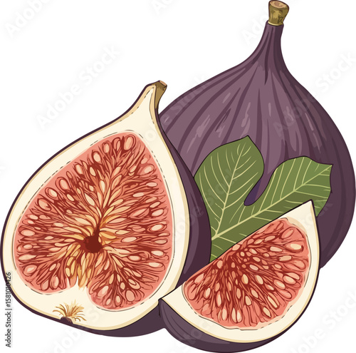 fresh figs isolated on white background