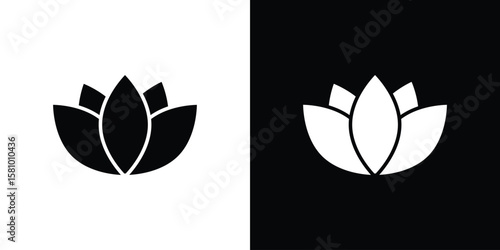 Lotus flower icon symbol. Simple, flat design for web and mobile app
