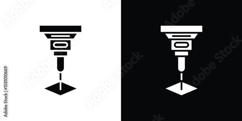 Laser machine icon symbol. Simple, flat design for web and mobile app