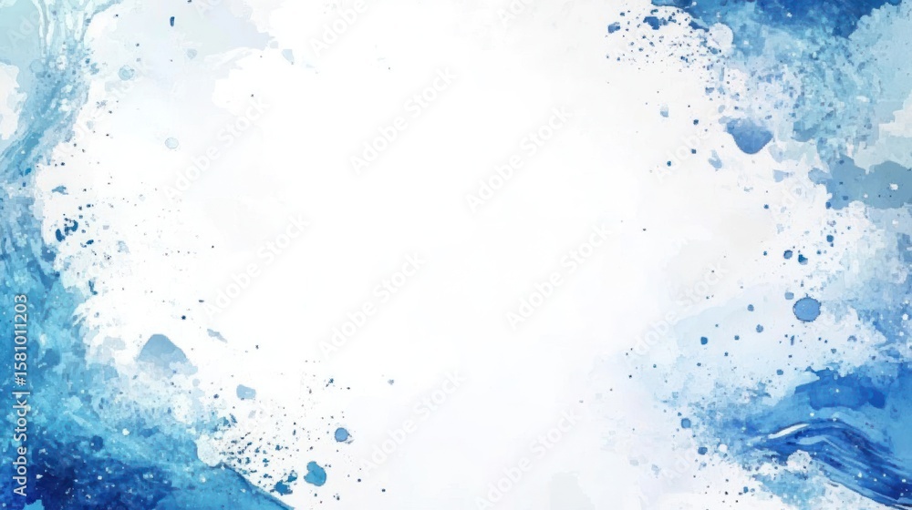 Abstract watercolor splatter design with light blue hues. Abstract watercolor splatter design with light blue hues.