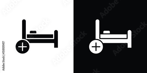 Hospital bed icon symbol. Simple, flat design for web and mobile app