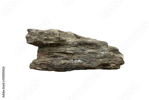 Tableau sur toile Schist stone isolated on white background