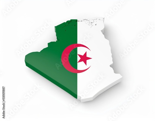 Free Download Algeria  3d country, on a white background - GFXLoad