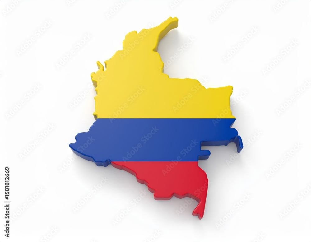Obraz premium Colombia 3d country, on a white background