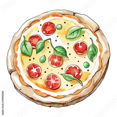 A delicious pizza with a thin, crispy crust and fresh mozzarella cheese, simple perfection.