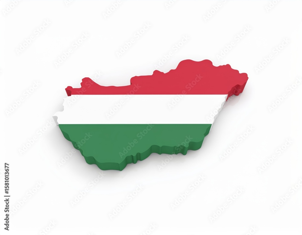 Fototapeta premium Hungary 3d country, on a white background