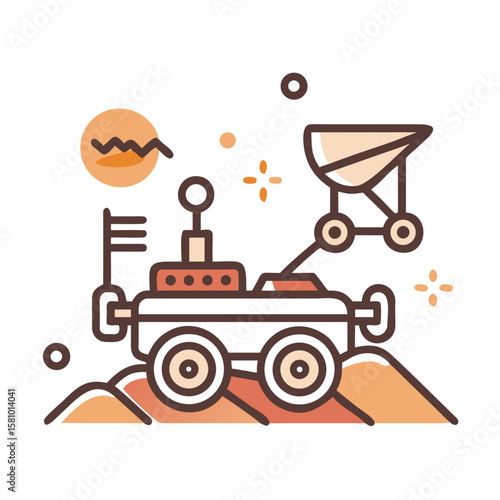 Mars Rover Exploring the Surface of a Distant Planet