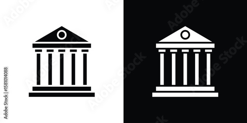 Courthouse icon symbol. Simple, flat design for web and mobile app