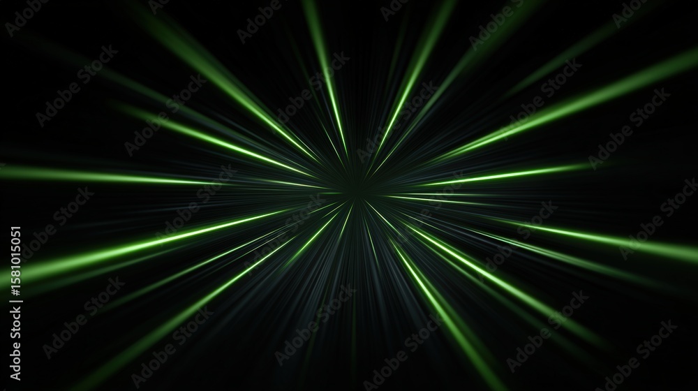 Obraz premium Dynamic Green Light Rays Creating Abstract Background Effects