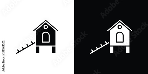 Chicken coop icon symbol. Simple, flat design for web and mobile app