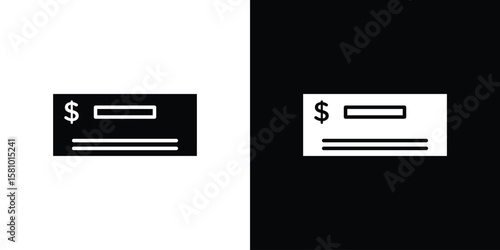 Cheque icon symbol. Simple, flat design for web and mobile app