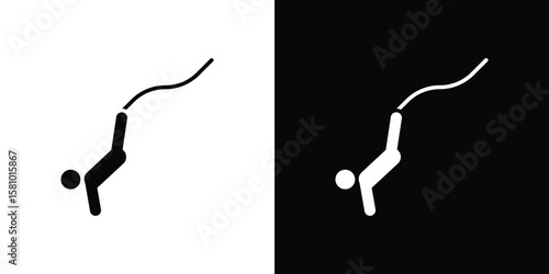 Bungee jumping icon symbol. Simple, flat design for web and mobile app