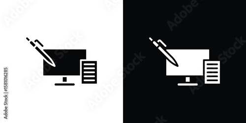 Blended learning icon symbol. Simple, flat design for web and mobile app