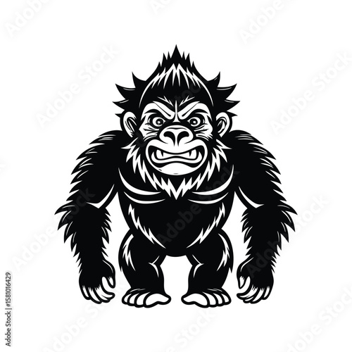 Wallpaper Mural Fierce gorilla character design silhouette primate animal Torontodigital.ca