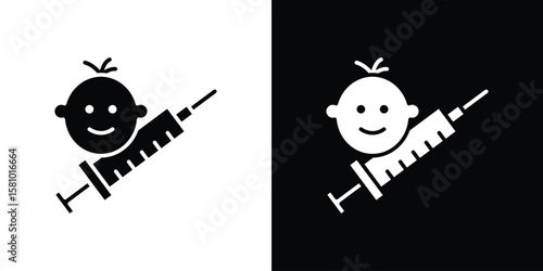 Baby Vaccination icon symbol. Simple, flat design for web and mobile app