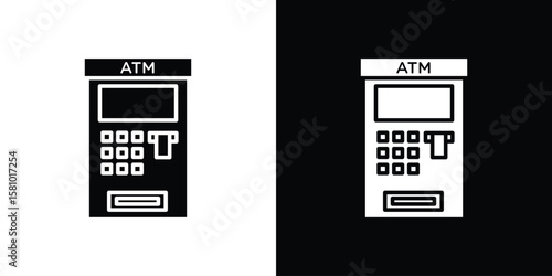 ATM machine icon symbol. Simple, flat design for web and mobile app